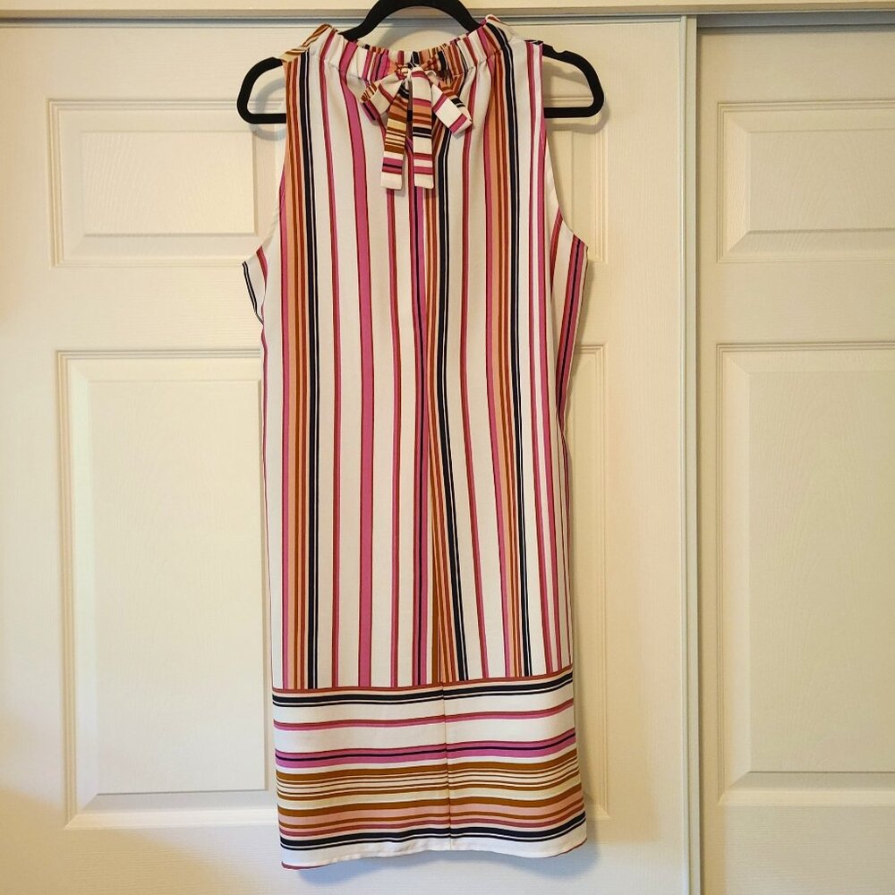 APT 9 Midi Summer Dress with Stripes of Pink White Black Size M